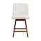 Armen Living Basila Swivel Counter Stool in Brown Oak Wood Finish with Beige Fabric 840254332171 - alternate 10